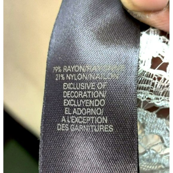 NWT Liz Claiborne Size M White Sheer Lace Button Down Short Sleeve Blouse - Picture 12 of 15